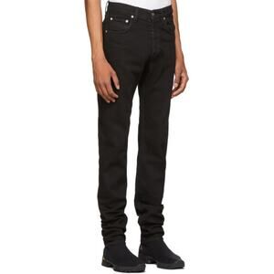 NWT Helmut Lang Masc Hi Straight Denim Jeans in Matte Powder Black Sz 27 Unisex